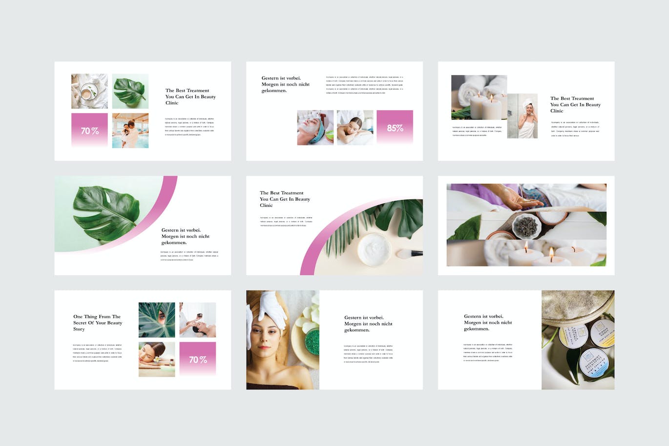 美容护理业务PPT素材 Beauty Care – PowerPoint Template 幻灯图表 第8张