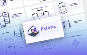 移动应用和SAAS推广Powerpoint模板下载 Extore – Mobile App & SAAS PowerPoint Template