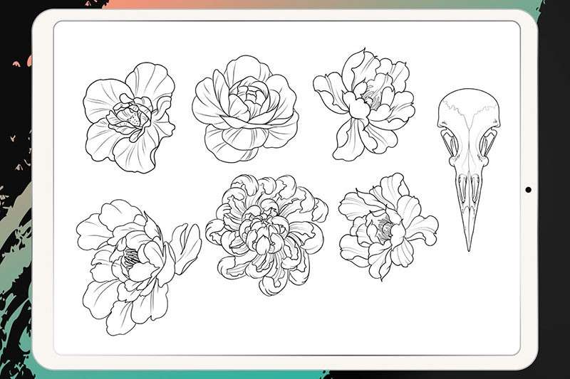 50个刺青纹身图案Procreate笔刷 笔刷资源 第6张