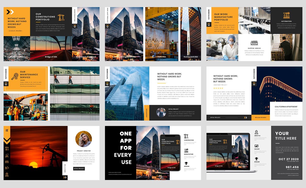 工业工厂Powerpoint模板下载 Industrial – Factory PowerPoint Template 幻灯图表 第3张