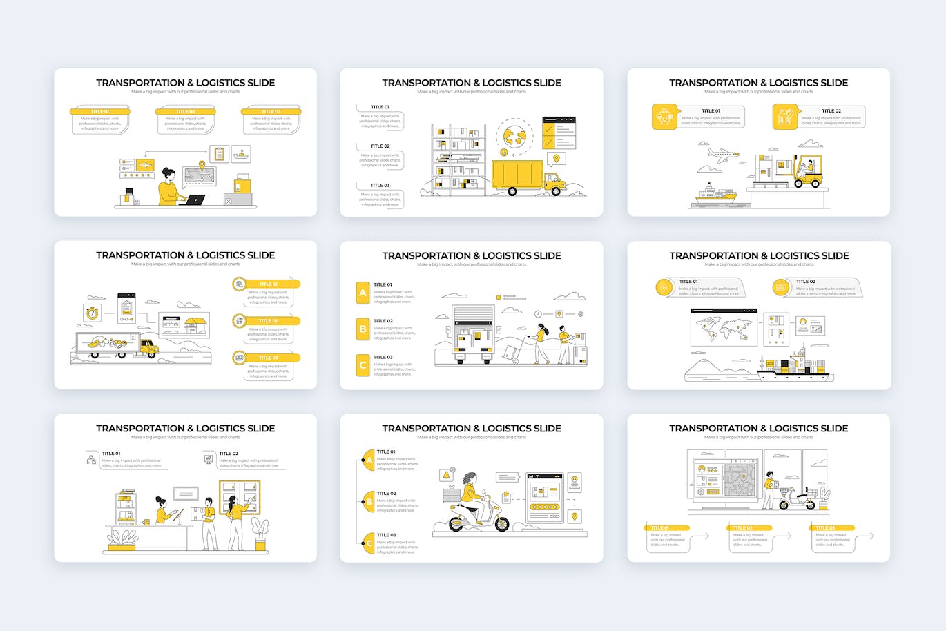 运输物流信息图表矢量模板 Transportation & Logistics Illustrator Infographic 幻灯图表 第3张