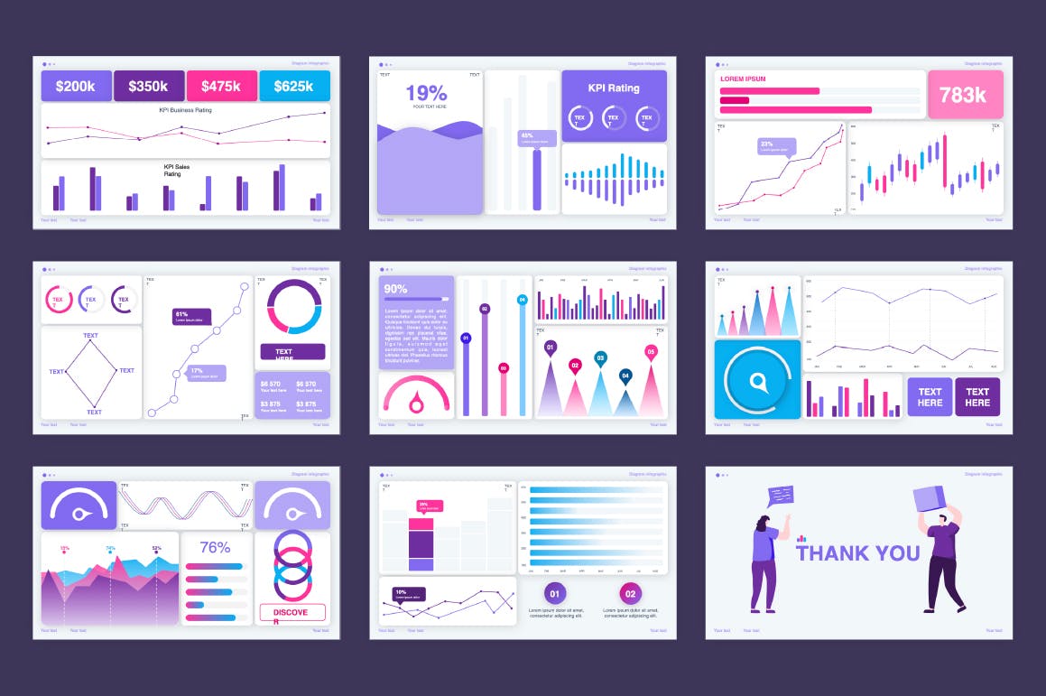 KPI数据仪表盘演示文稿PPT模板 KPI Dashboard PowerPoint Template 幻灯图表 第3张