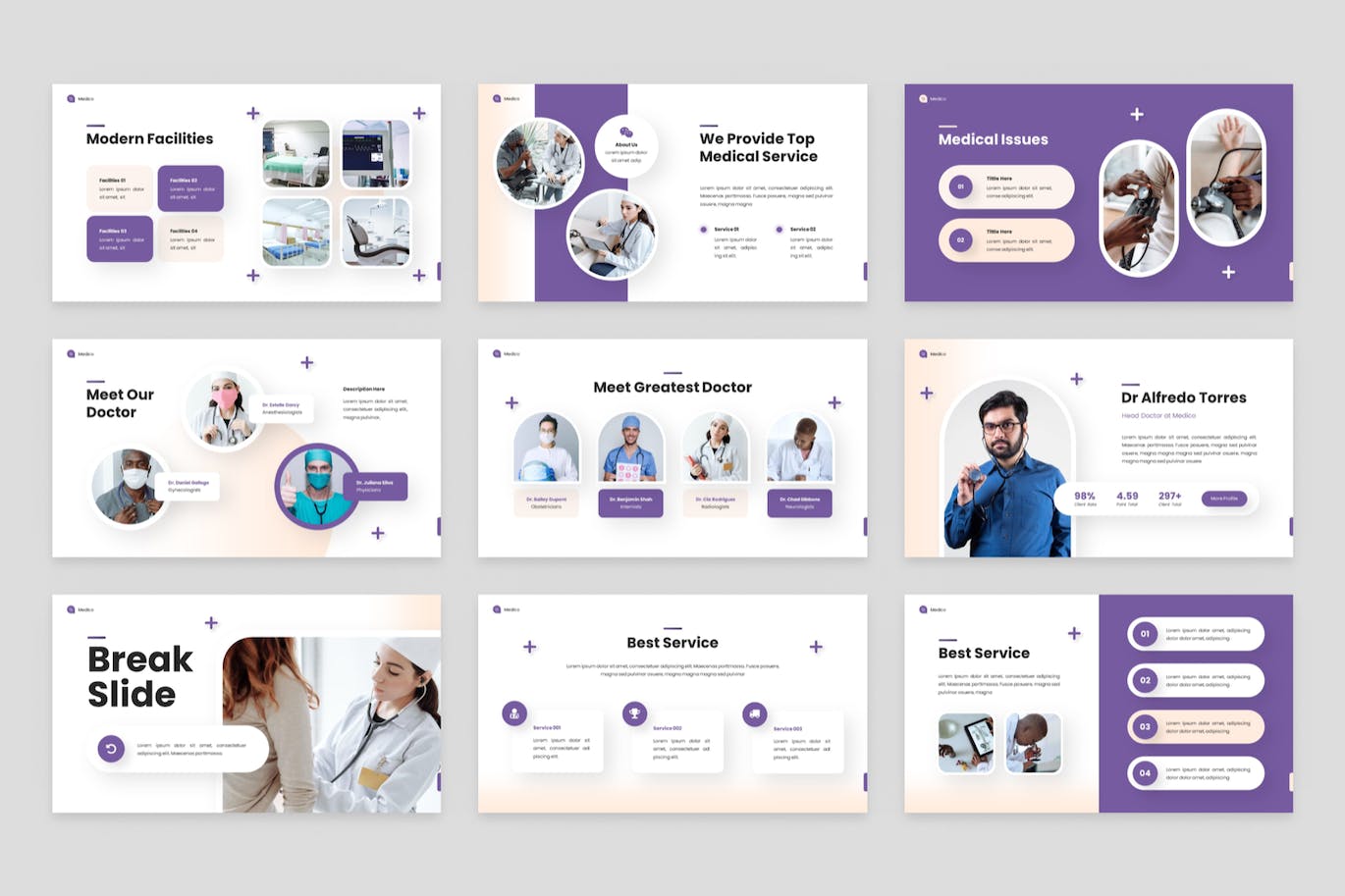 现代医疗保健PPT模板下载 Medico – Modern Healthcare Powerpoint Template 幻灯图表 第2张