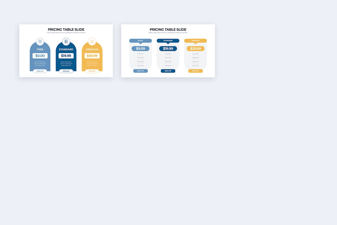 定价表信息图表矢量模板 Pricing Table Slides Illustrator Infographics 幻灯图表 第4张