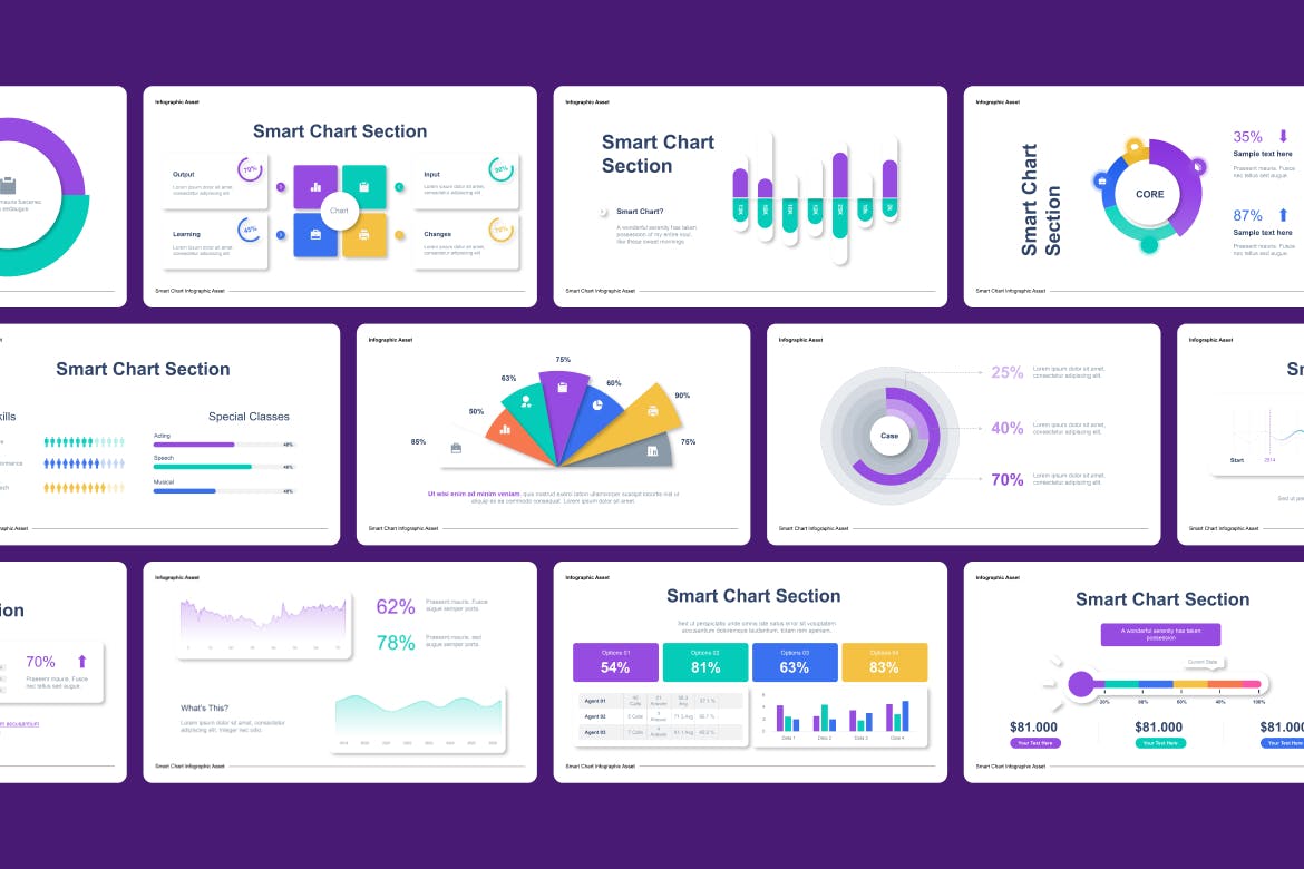 智能数据信息图表矢量模板 Smart Chart Infographic Asset Illustrator 幻灯图表 第2张