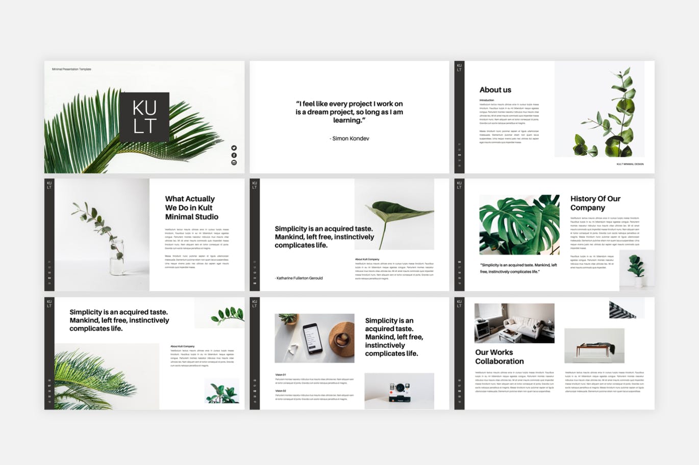 极简主义创意PPT演示文稿 Kult – Minimal Creative PowerPoint Template 幻灯图表 第5张