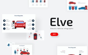 汽车充电信息图表PPT幻灯片模板素材 Elve Infographic – Powerpoint Template