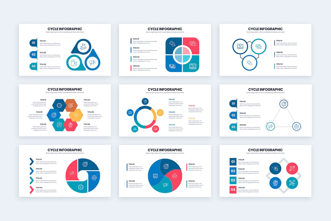 循环周期信息图表矢量模板 Business Cylce Illustrator Infographics 幻灯图表 第2张