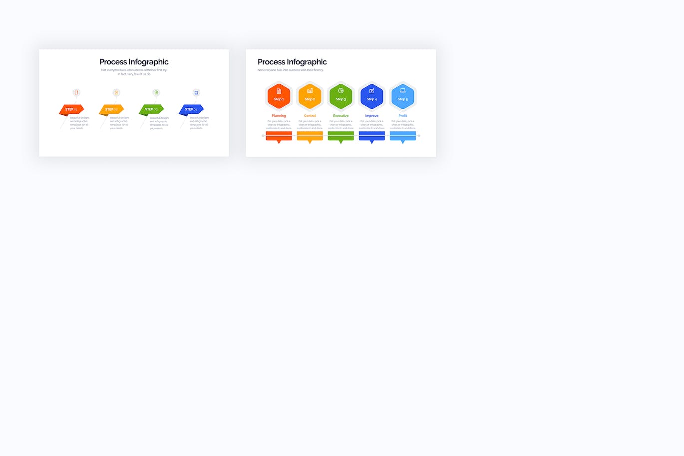 工作流程信息图表设计AI矢量模板 Business Process Illustrator Infographics 幻灯图表 第4张