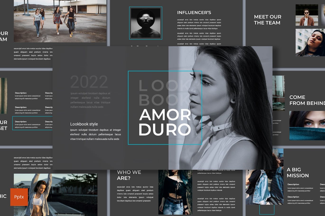 时尚目录图册PPT幻灯片模板素材 Armor Duro – Lookbook Powerpoint Template 幻灯图表 第1张