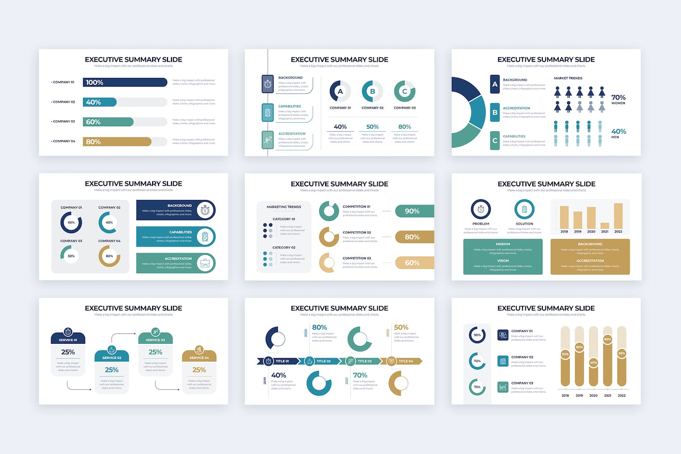 项目简介摘要信息图表设计AI矢量模板 Business Executive Summary Illustrator Infographic 幻灯图表 第2张