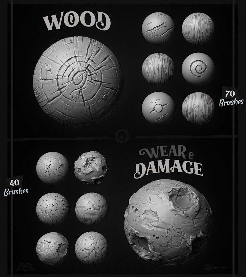 500+Blender建模雕刻笔刷 笔刷资源 第7张