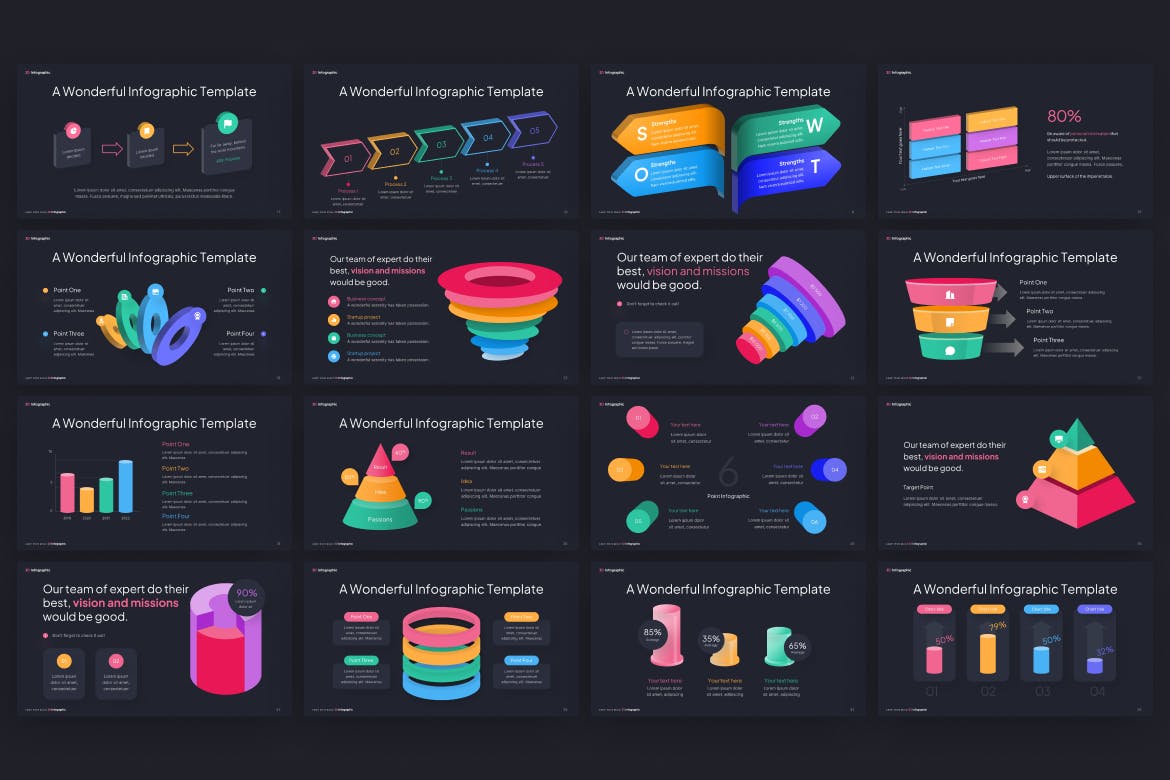 3D信息图表创意PPT幻灯片模板下载 3D Infographic Creative PowerPoint Template 幻灯图表 第3张