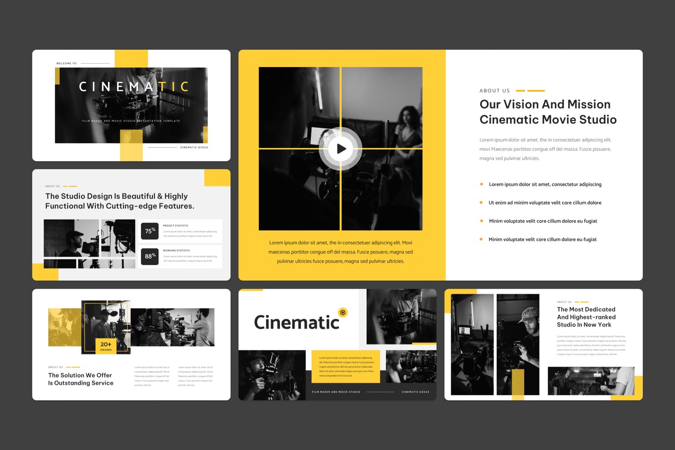 电影制作人和电影制片厂PPT演示文稿 Film Maker and Movie Studio PowerPoint Template 幻灯图表 第5张