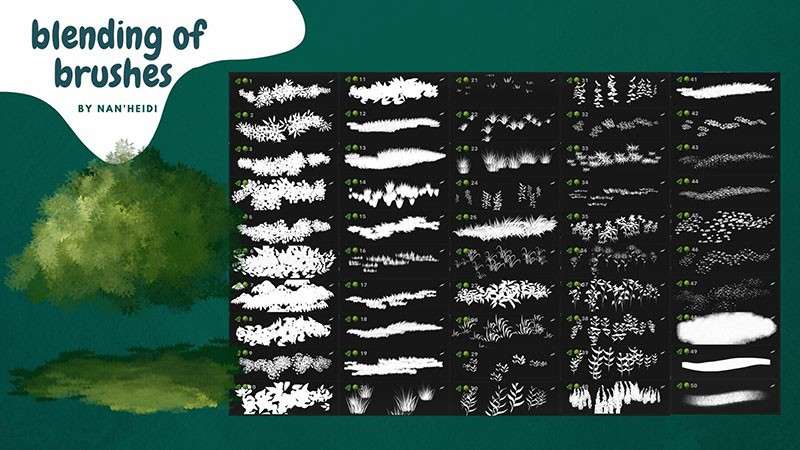 50个草丛植物Procreate笔刷 笔刷资源 第3张