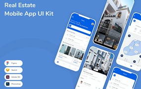 房地产App应用程序UI设计模板套件 Real Estate Mobile App UI Kit