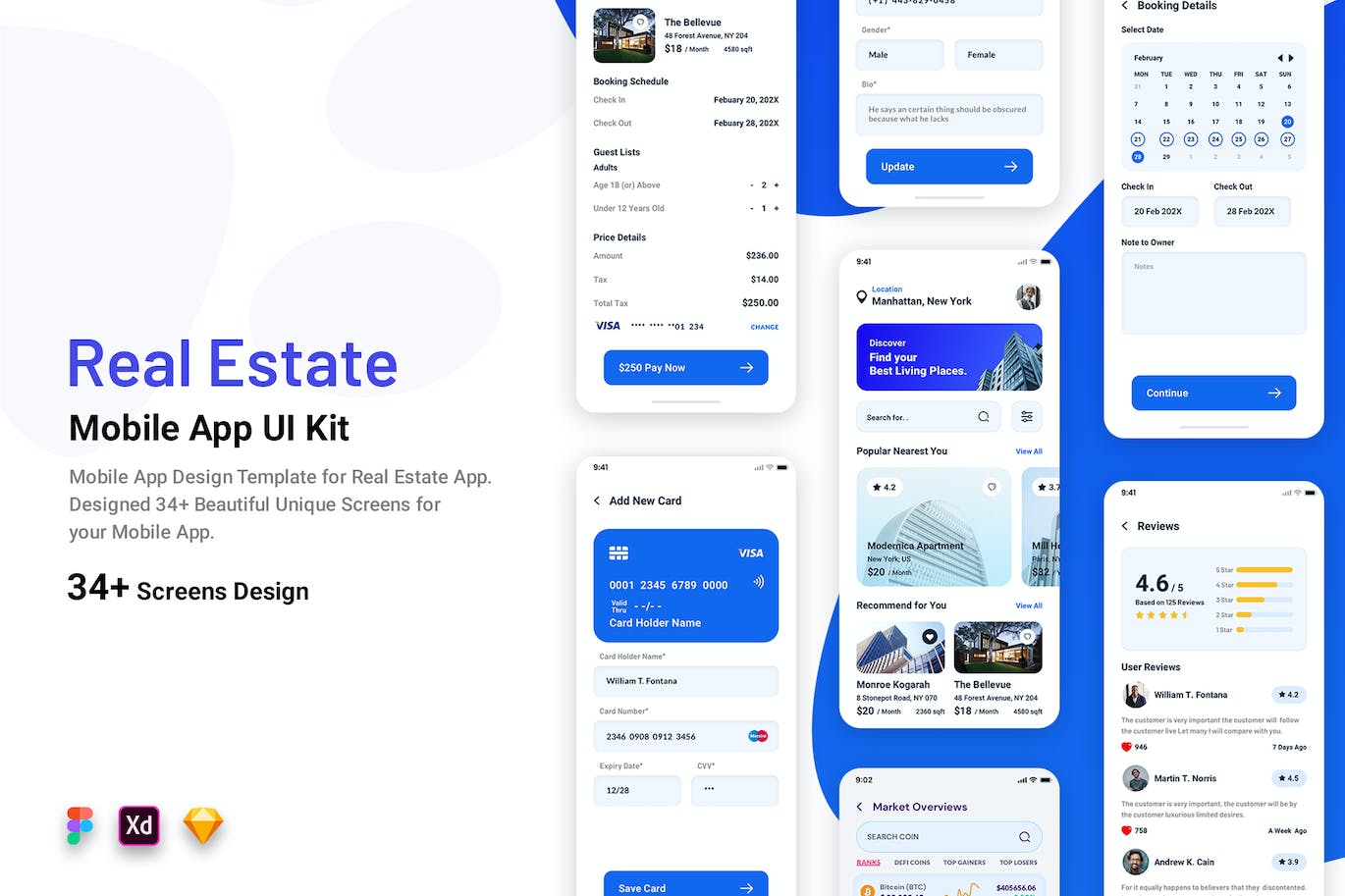 房地产服务应用App模板UI套件 Realther – Real Estate Mobile App UI Kit APP UI 第1张