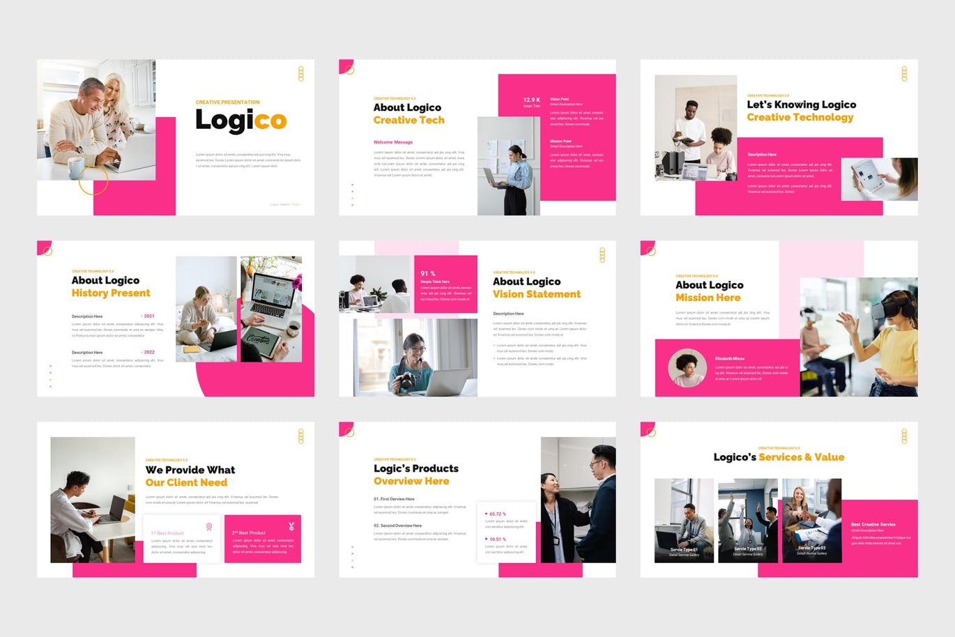 创新技术科技Powerpoint幻灯片模板 Logico – Creative Technology PowerPoint Template 幻灯图表 第3张