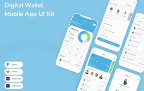 数字钱包应用程序App界面设计UI套件 Digital Wallet Mobile App UI Kit