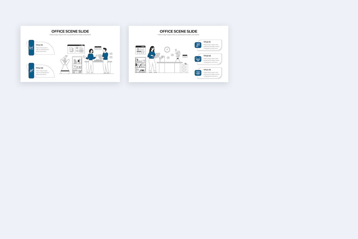 办公场景信息图表矢量模板 Business Office Scenes Illustrator Infographics 幻灯图表 第4张