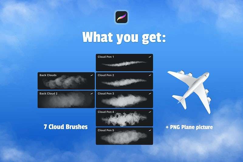 云朵效果手写字Procreate笔刷 笔刷资源 第2张
