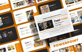 施工项目Powerpoint幻灯片模板 Project Finished – Powerpoint Template