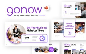 现代创业几何紫色PPT幻灯片设计模板 Gonow Purple Modern Startup Geometric PowerPoint