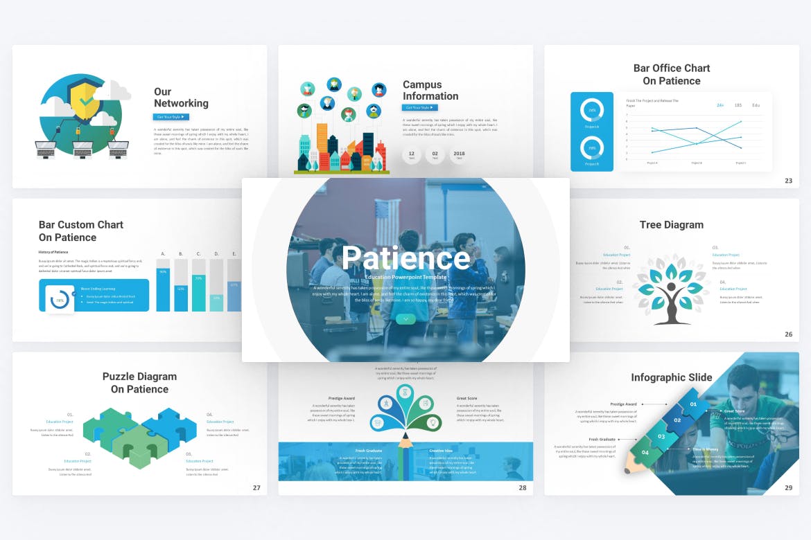 耐心教育PowerPoint演示文稿模板 Patience Education PowerPoint Template 幻灯图表 第4张