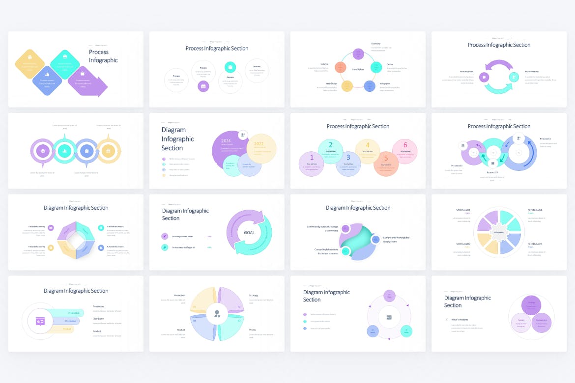 数据图表和流程信息图表演示文稿PPT模板 Diagram & Process Infographic PowerPoint Template 幻灯图表 第2张