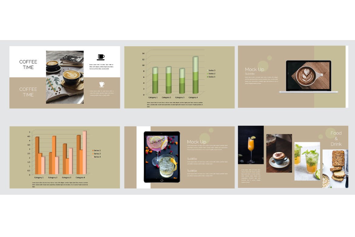 咖啡店创意演示PPT模板 Emily Coffee Shop – Creative Powerpoint Template 幻灯图表 第8张