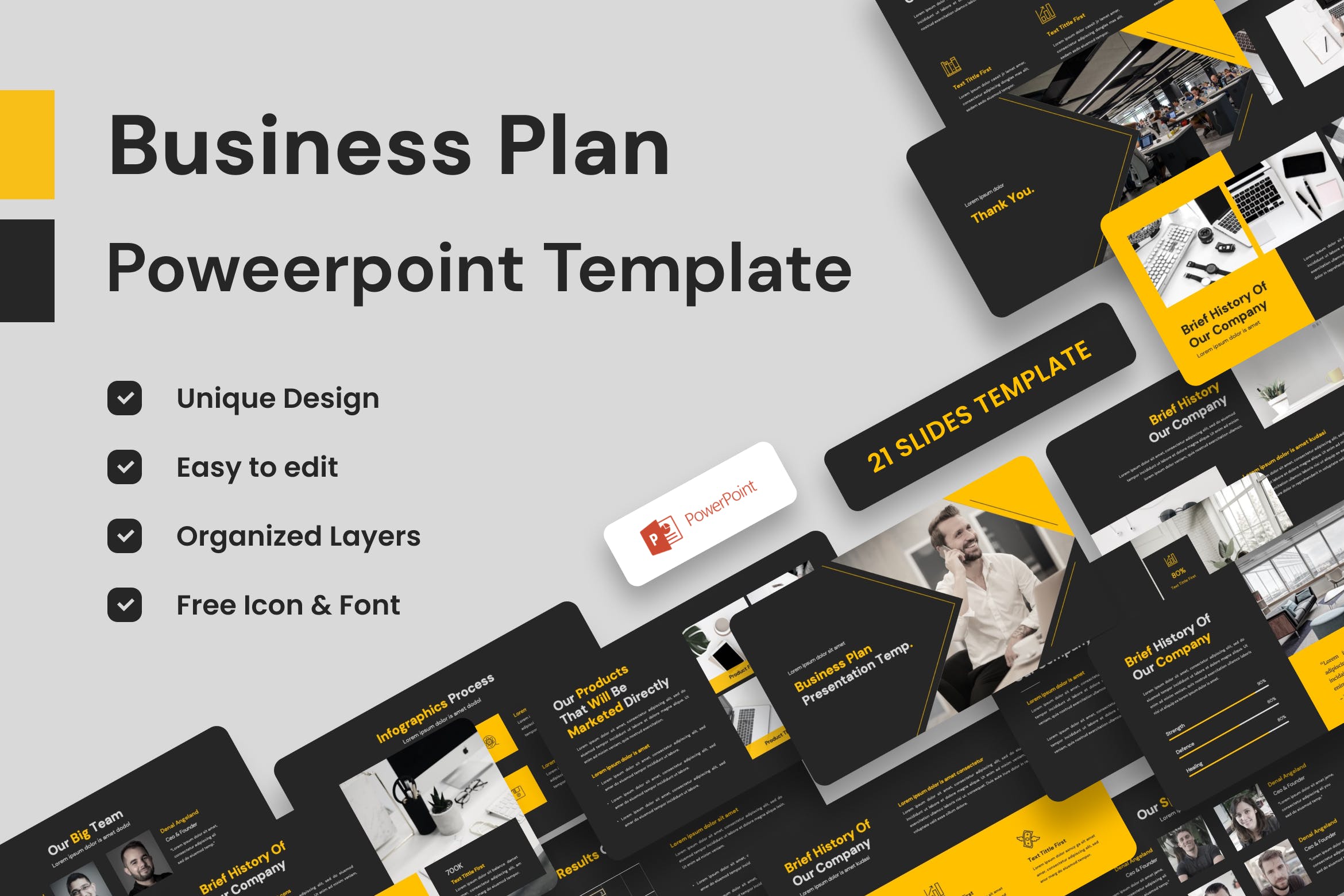 商业计划PowerPoint演示模板 Business Plan Presentation Template – Powerpoint 幻灯图表 第1张