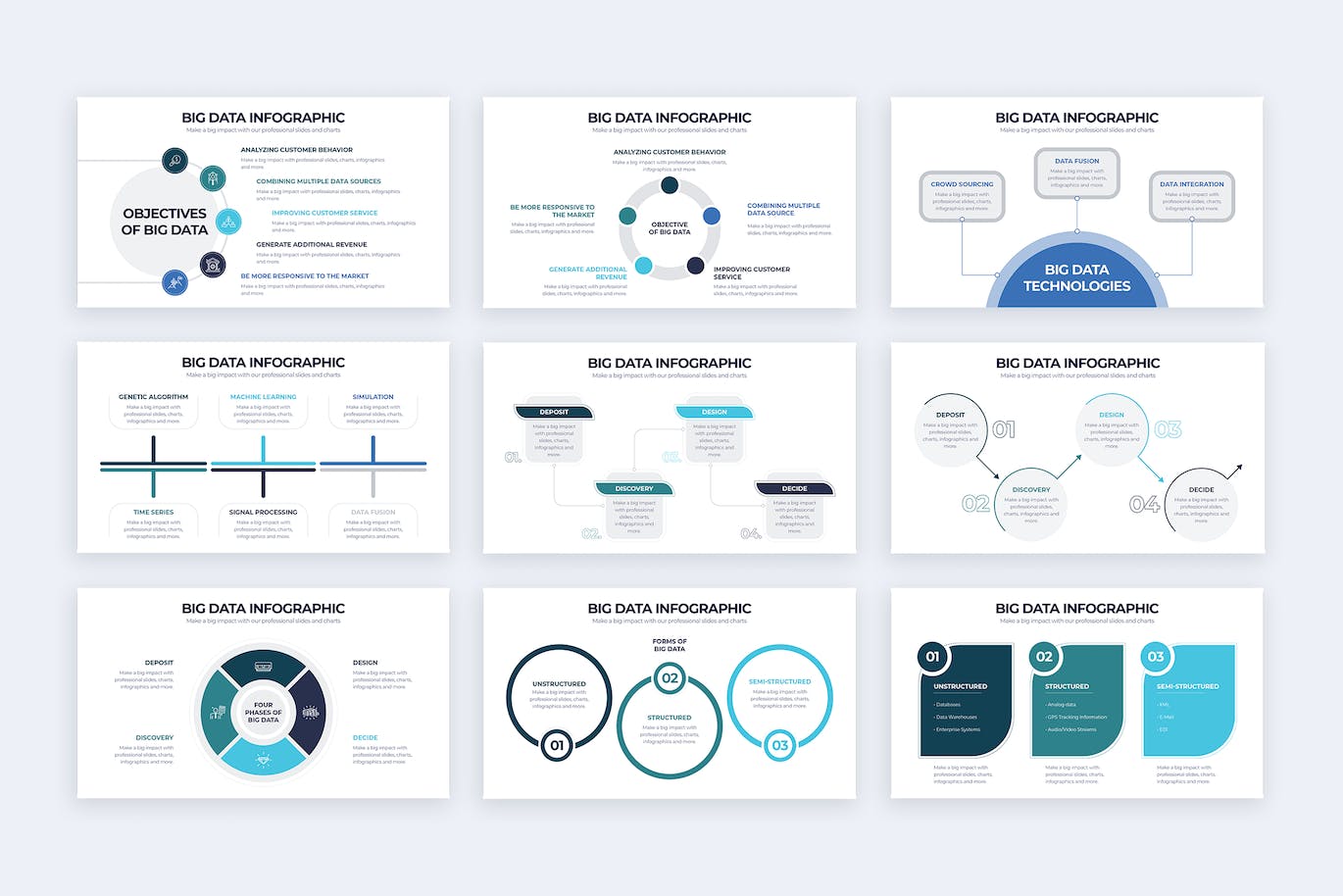 大数据信息图表矢量模板 Business Big Data Illustrator Infographics 幻灯图表 第3张