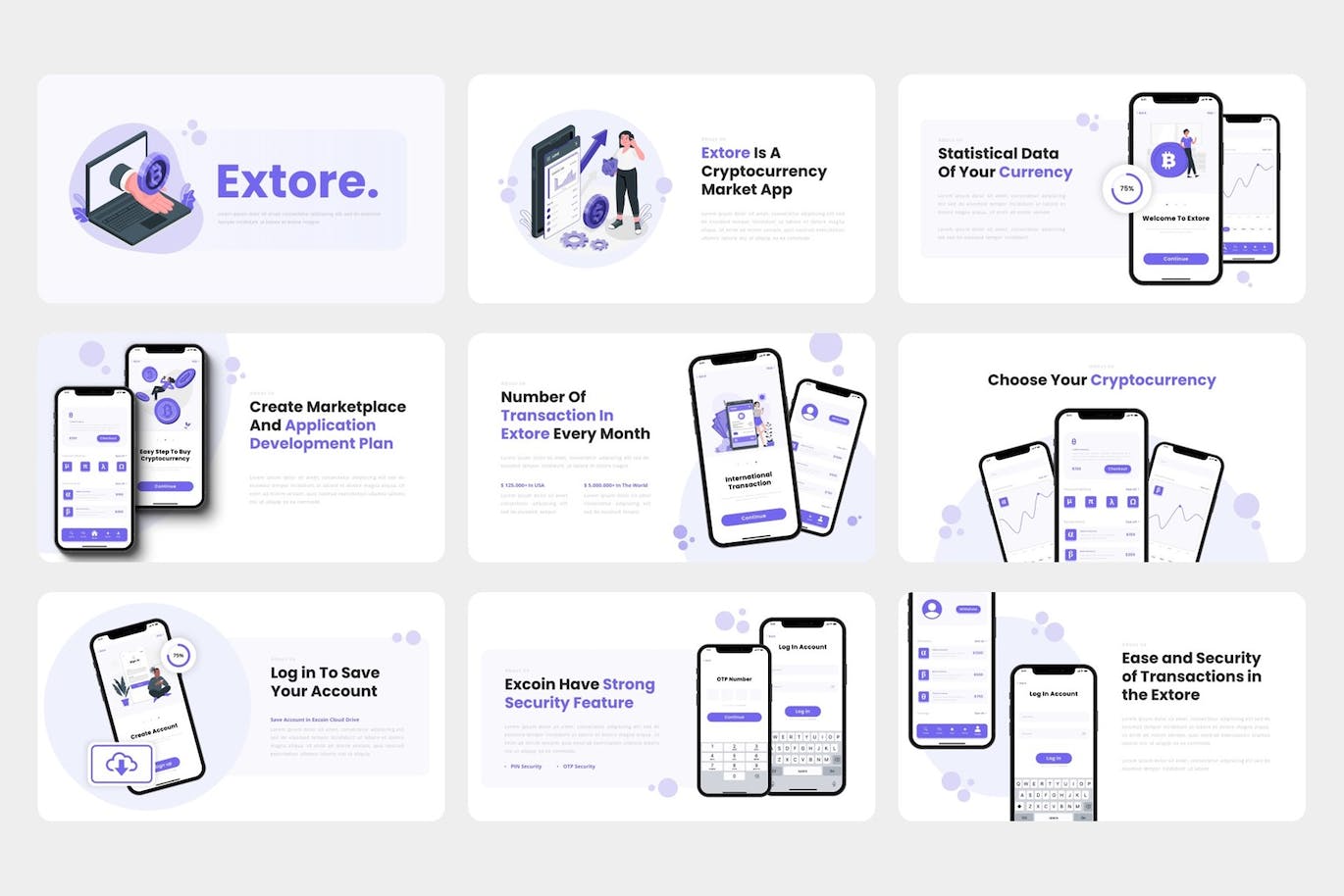 移动应用和SAAS推广Powerpoint模板下载 Extore – Mobile App & SAAS PowerPoint Template 幻灯图表 第6张