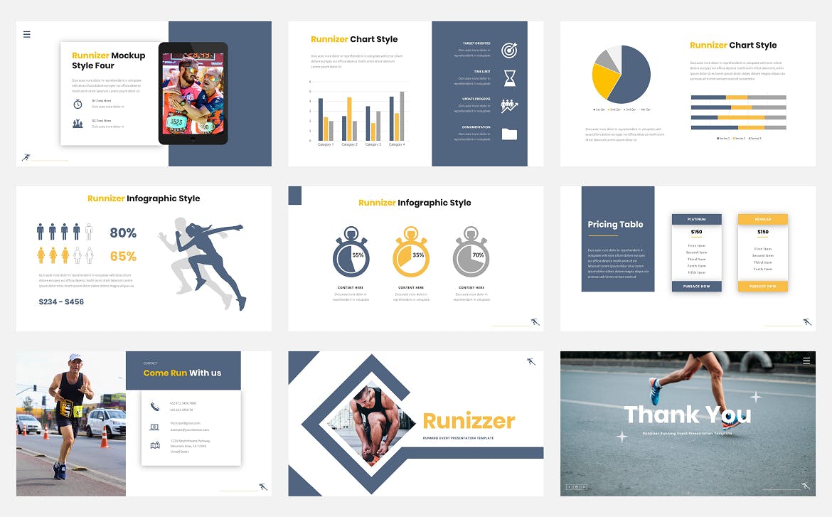 跑步活动PowerPoint演示文稿模板 Runnizer – Running Event Powerpoint Template 幻灯图表 第5张