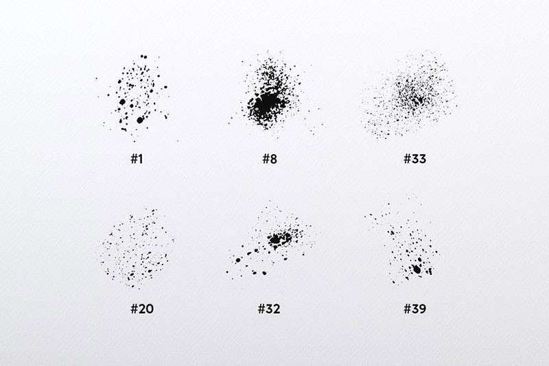 40个泼墨污点AI笔刷 笔刷资源 第3张