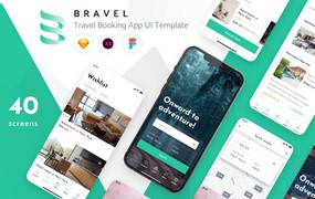 酒店公寓旅游预订应用程序UI套件 Travel Booking App UI Template