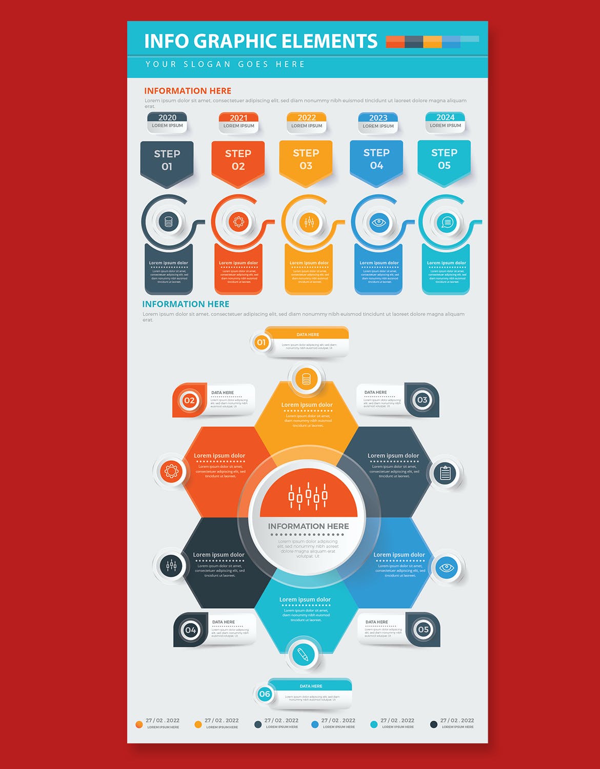 步骤流程数据图表矢量素材 Infographics 幻灯图表 第5张