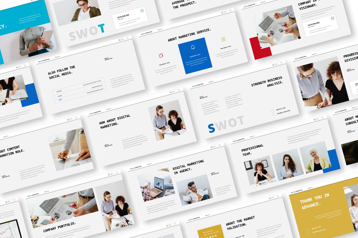 数字营销机构Powerpoint幻灯片模板 Digital Marketing Agency Powerpoint Presentation Template 幻灯图表 第3张