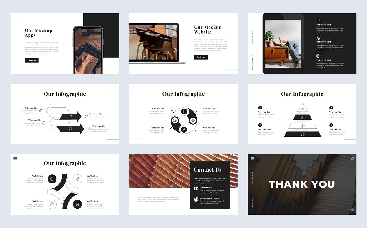 木材家具Powerpoint幻灯片模板 WOODY – Wood PowerPoint Presentation Template 幻灯图表 第5张