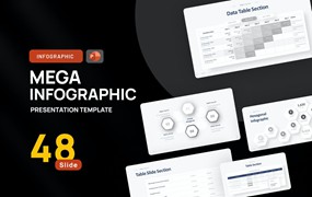 六角形、齿轮信息图表PPT设计模板 Hexagonal, Gear & Infographic PowerPoint Template