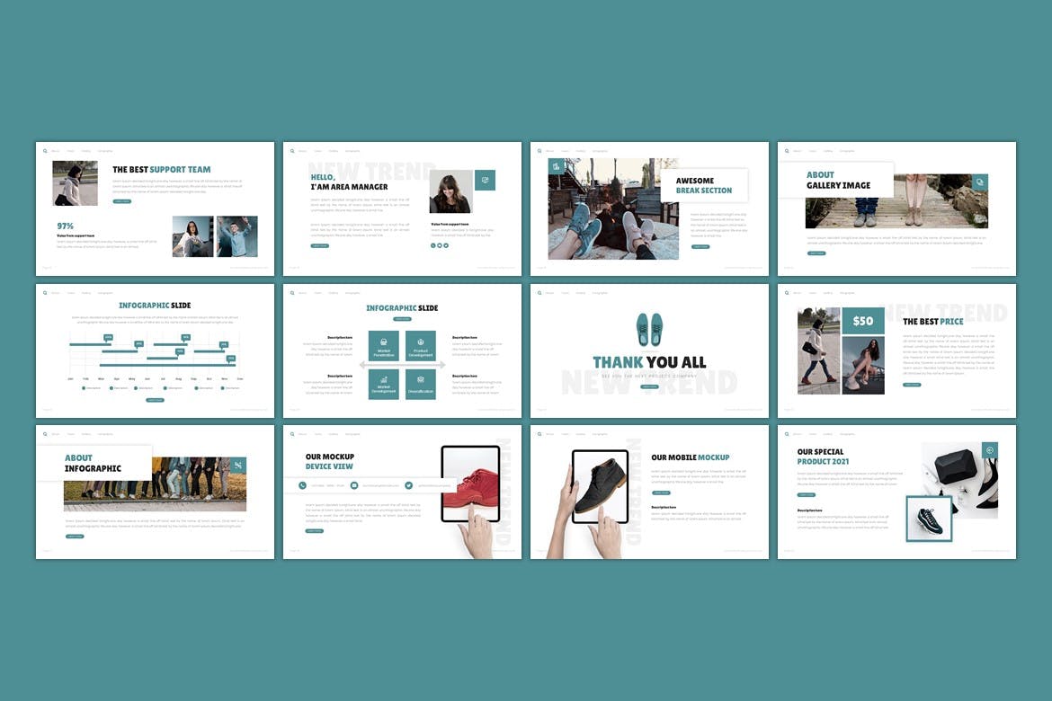 鞋店创意PowerPoint演示模板 Last Of Shoes – Creative Powerpoint Template 幻灯图表 第4张