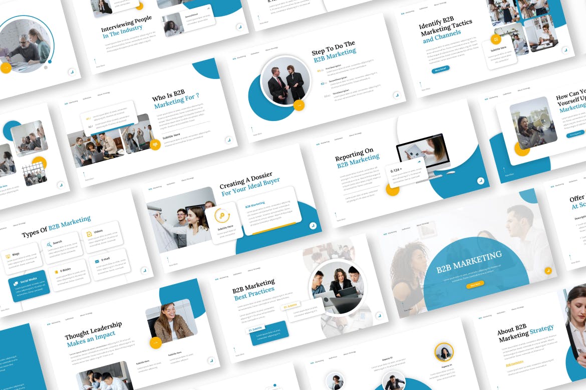 B2B营销业务Powerpoint模板下载 B2B Marketing Powerpoint Presentation Template 幻灯图表 第4张