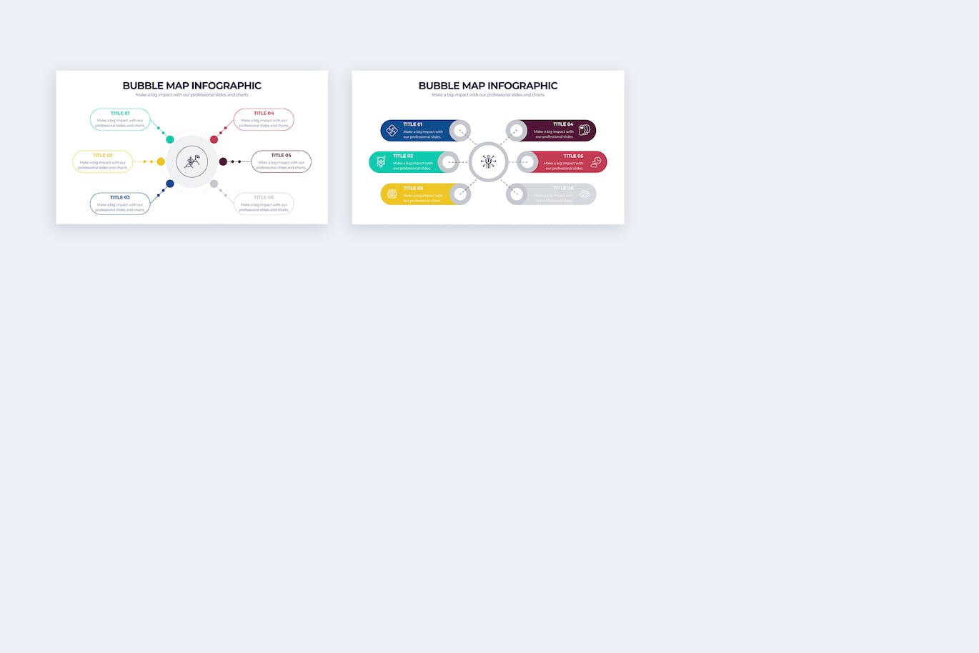 气泡图形信息图表设计AI矢量模板 Business Bubble Map Illustrator Infographics 幻灯图表 第4张