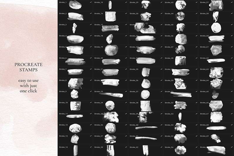 400+水彩印章Procreate笔刷 笔刷资源 第6张