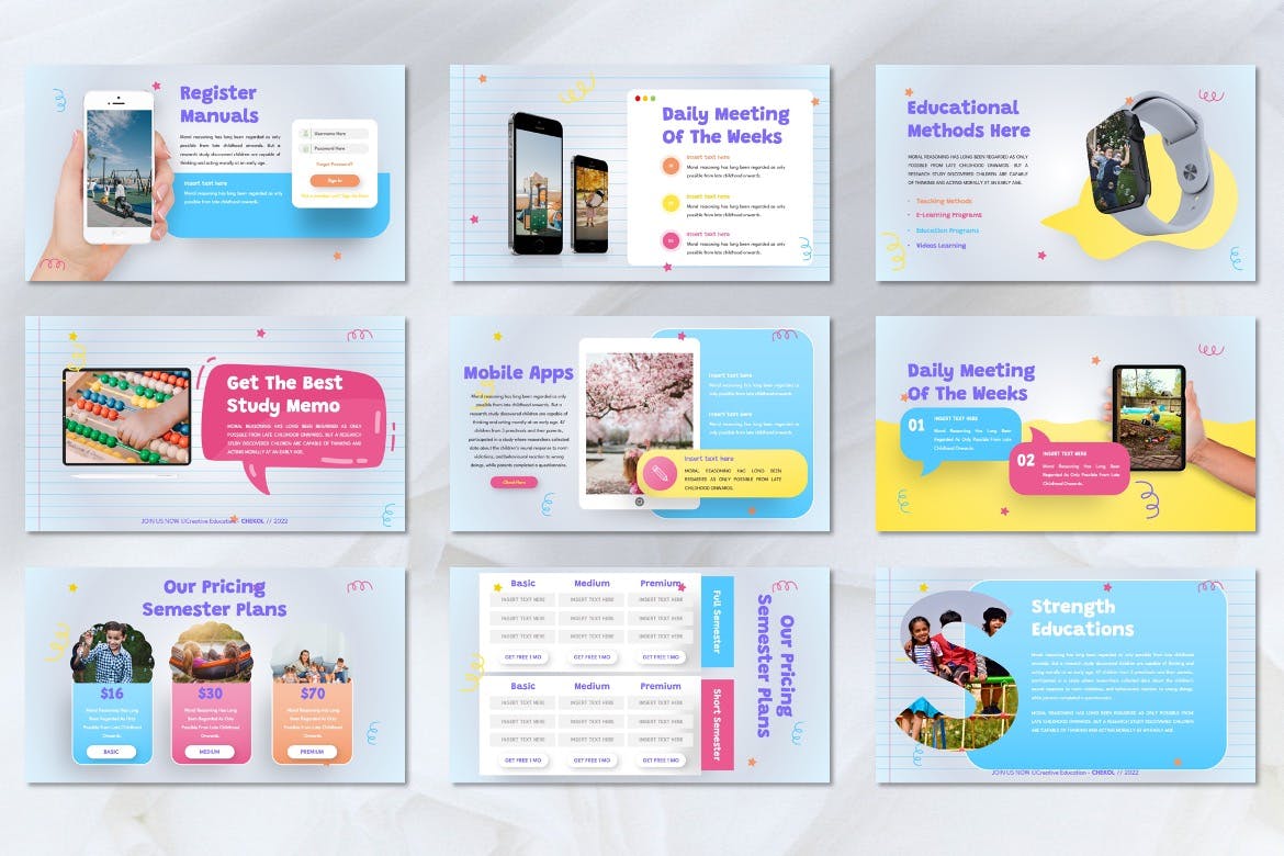 儿童教育创意PPT设计模板 Chekol – Education Creative Powerpoint Template 幻灯图表 第8张