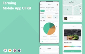 蔬果农业移动应用程序App设计UI模板 Farming Mobile App UI Kit