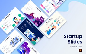 现代创业信息图表设计AI矢量模板 Business Startup Illustrator Infographics