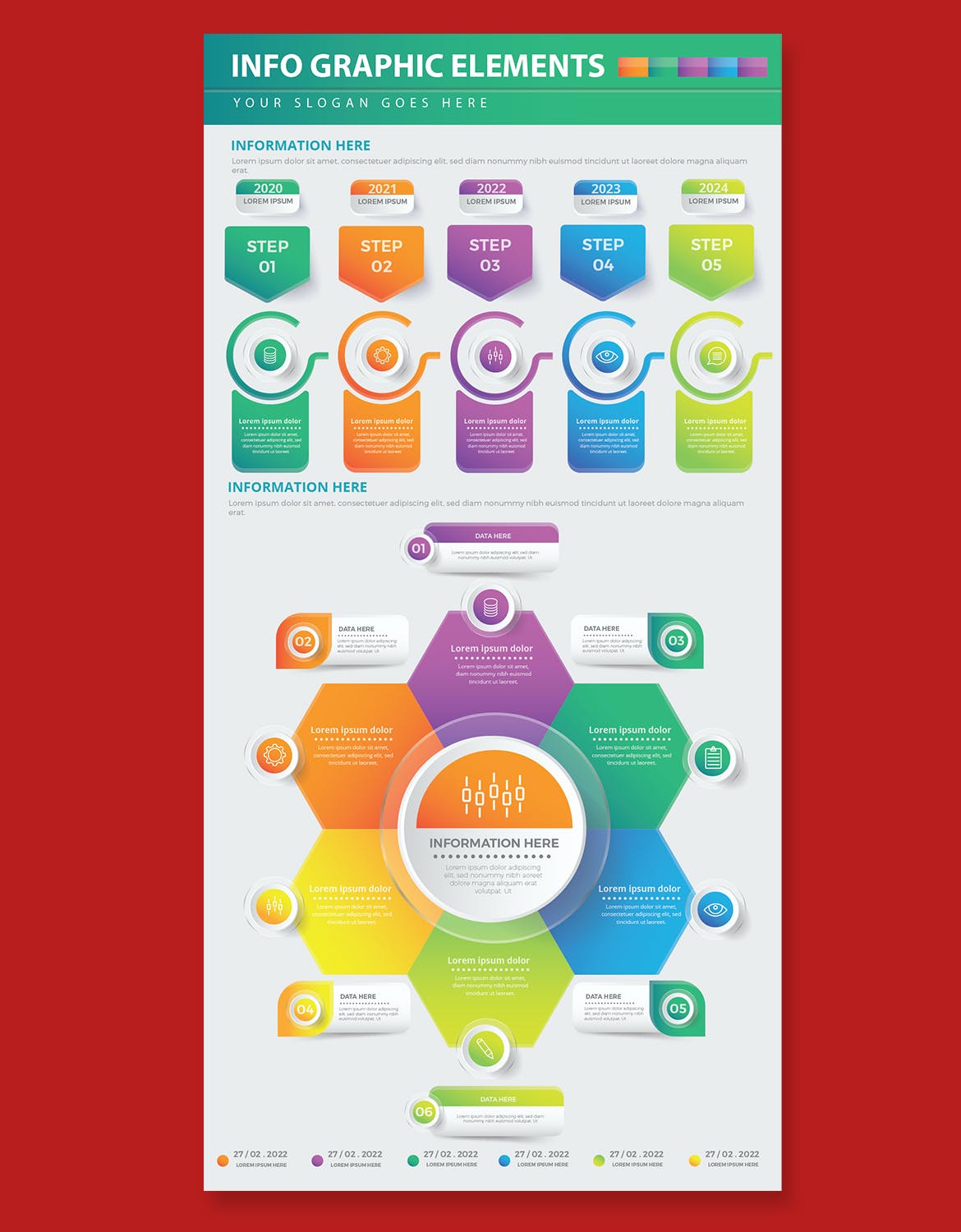 步骤流程数据图表矢量素材 Infographics 幻灯图表 第7张