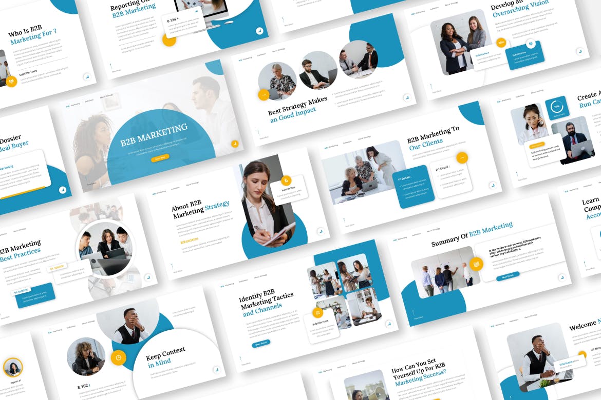 B2B营销业务Powerpoint模板下载 B2B Marketing Powerpoint Presentation Template 幻灯图表 第5张