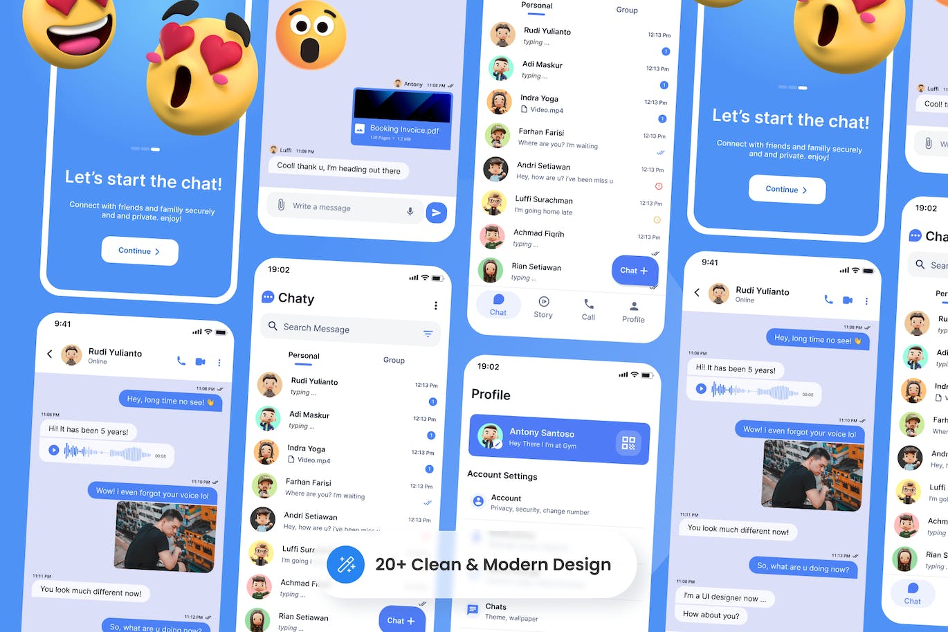 聊天和消息App应用程序UI套件 Chaty – Chatting and Messaging App UI Kit APP UI 第3张